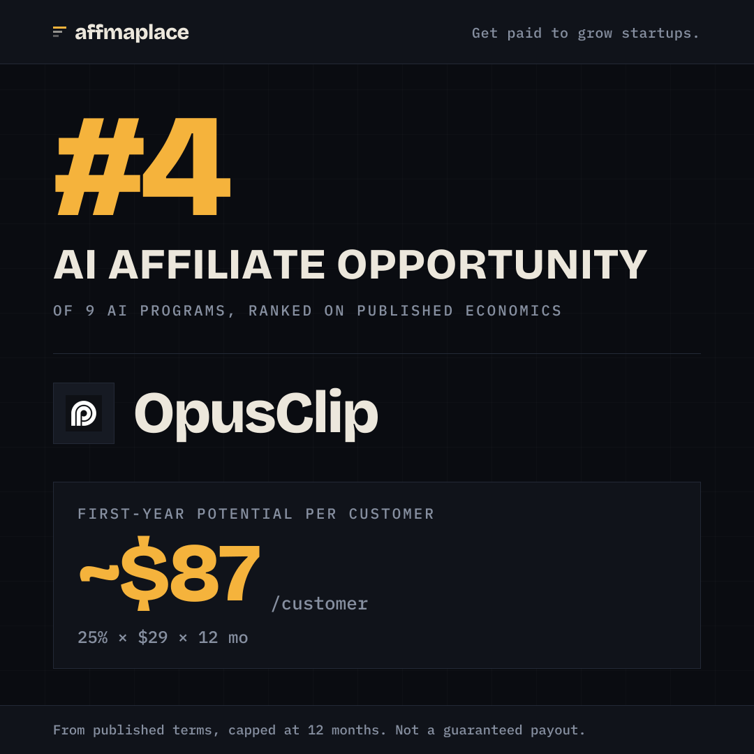 OpusClip's rank badge, sized for a social post